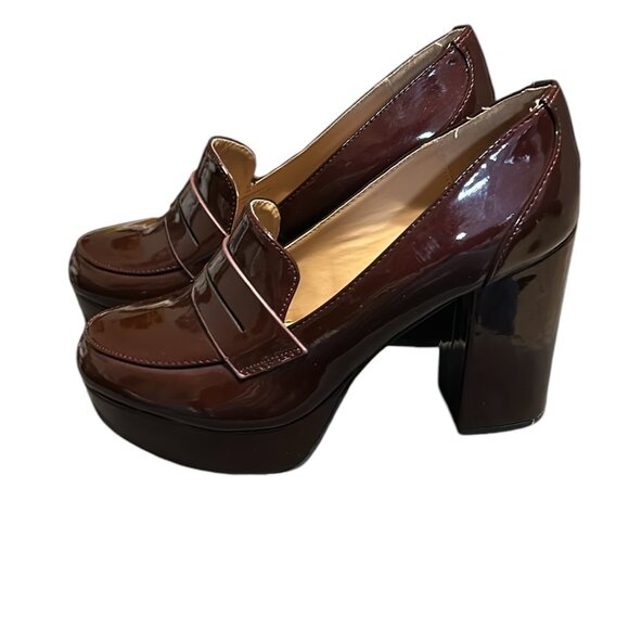 BANBOO BEAUTIFUL ELEGEANT WOMEN SHOES SIZE 8.5 COLOR BURGUNDY USED LIKE NEW - Picture 3 of 10